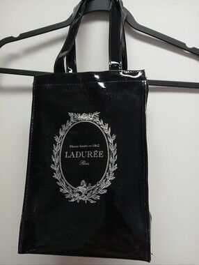 Rare LADUREE Shiny Black INSULATED, Rare Waterproof Tote Bag